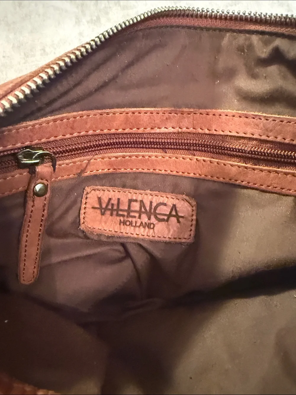 Woven Leather Shoulder Bag in Brown